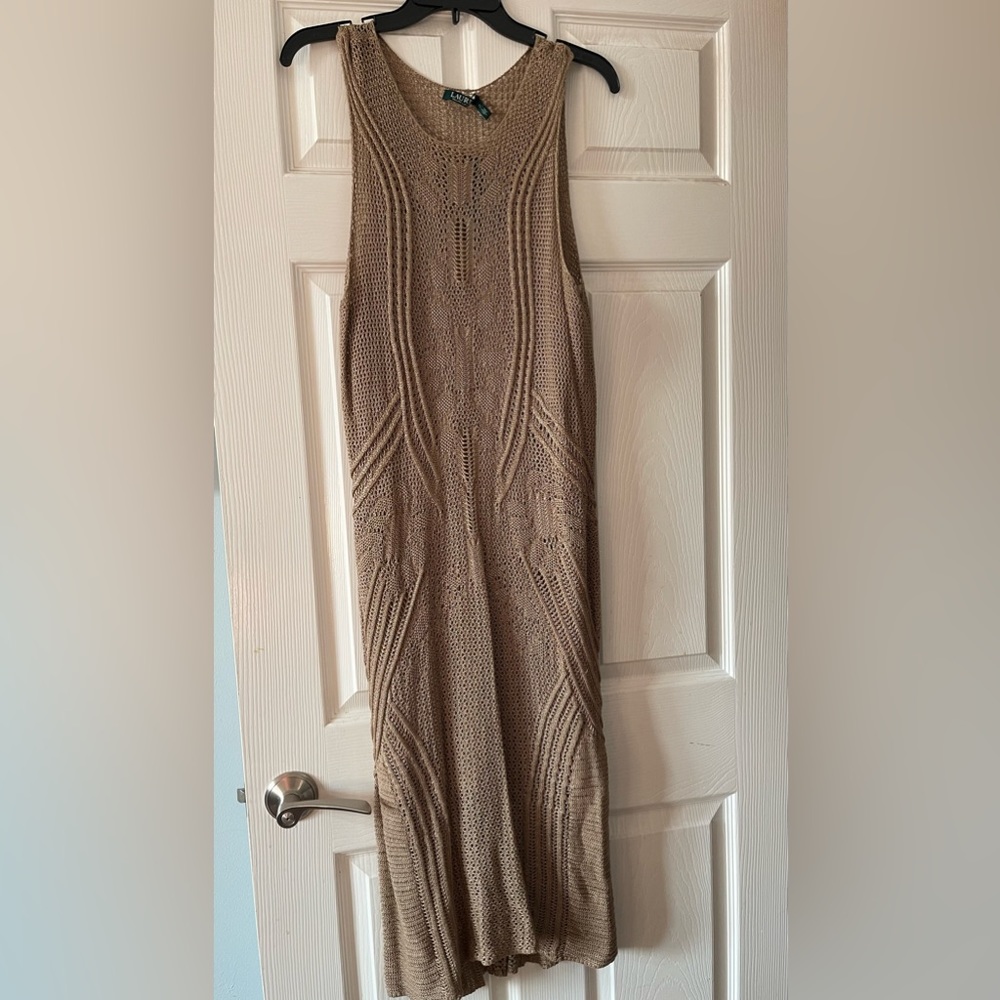 LRL Ralph Lauren fully lined Knit Midi Dress Size XL- (stretchy)